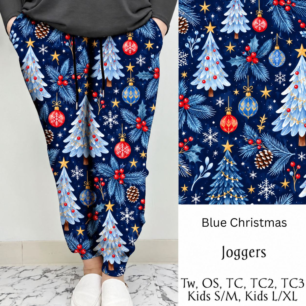 Blue Christmas Leggings/Joggers | Run Ends 10/9 | ETA 42 days