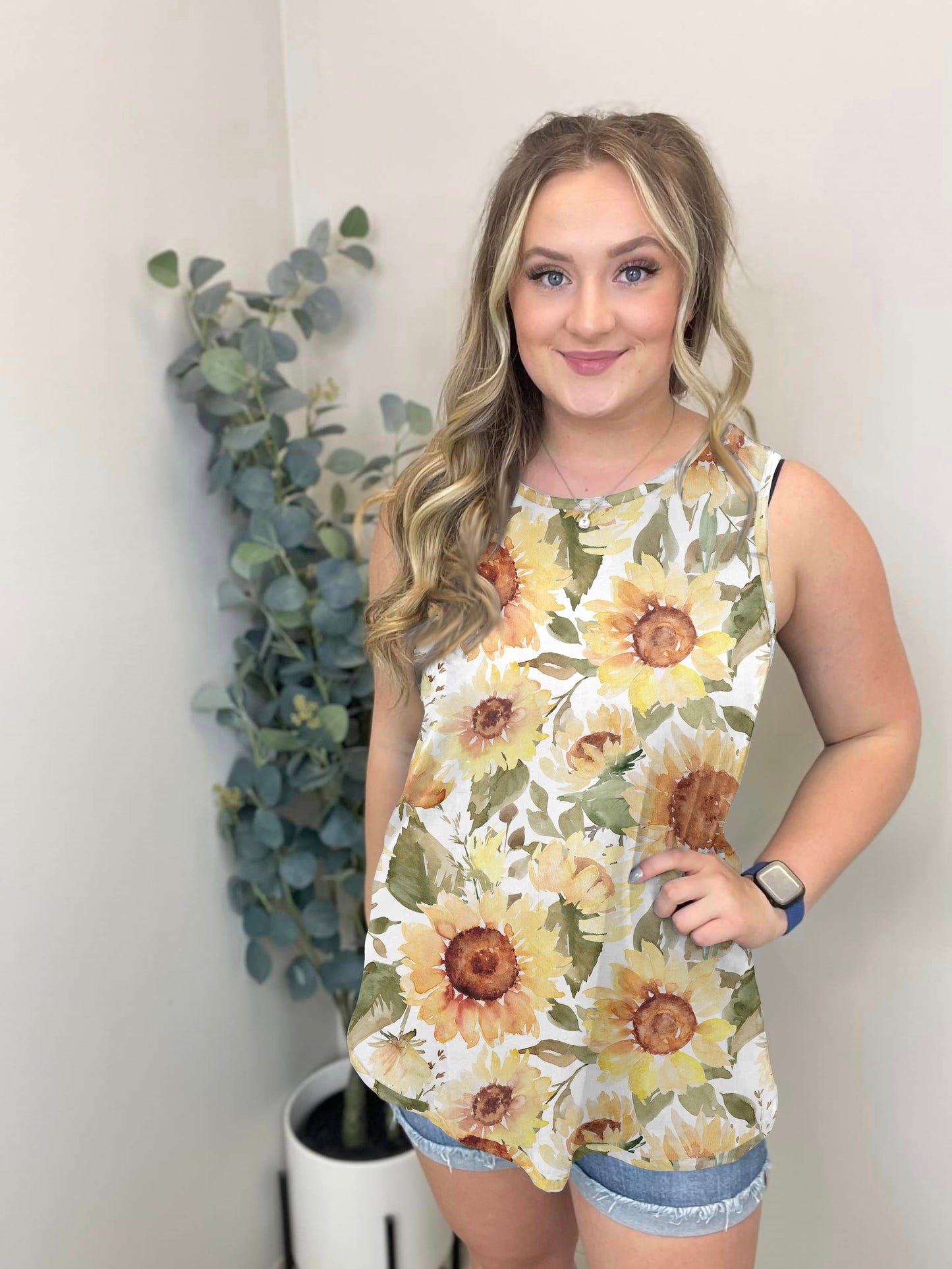 Watercolor Sunflower Tank Top | Pre-Sale | Run Ends 6/8