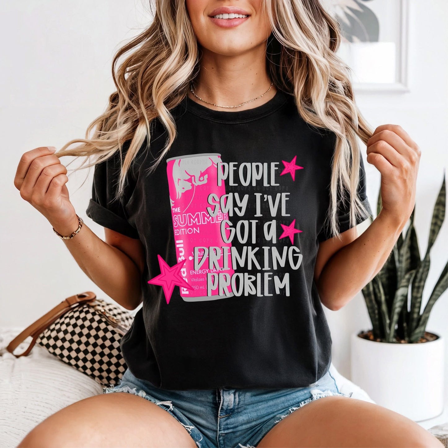 Drinkin Problem Pink Bull Tshirt