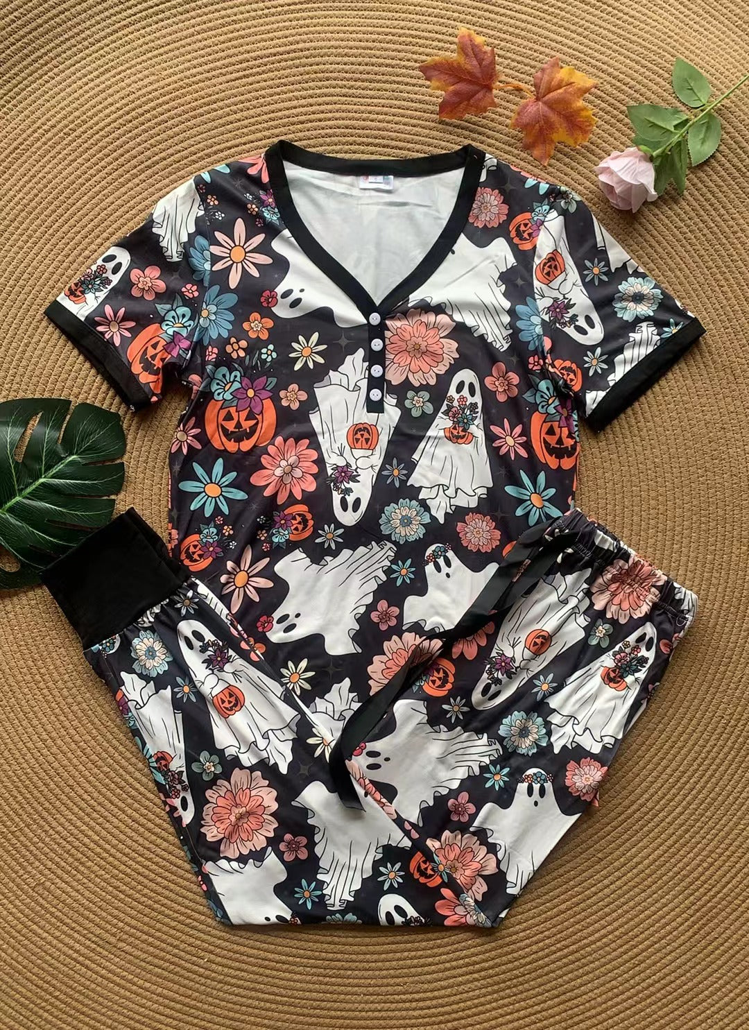 Floral Pumpkin Ghost Jogger