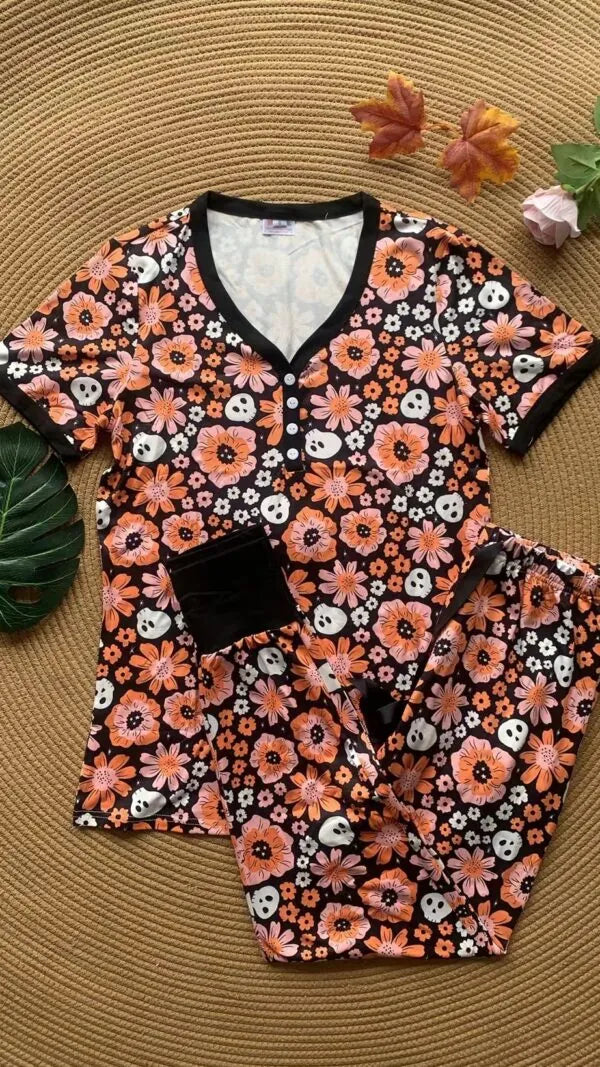 Floral Skull Jogger Set