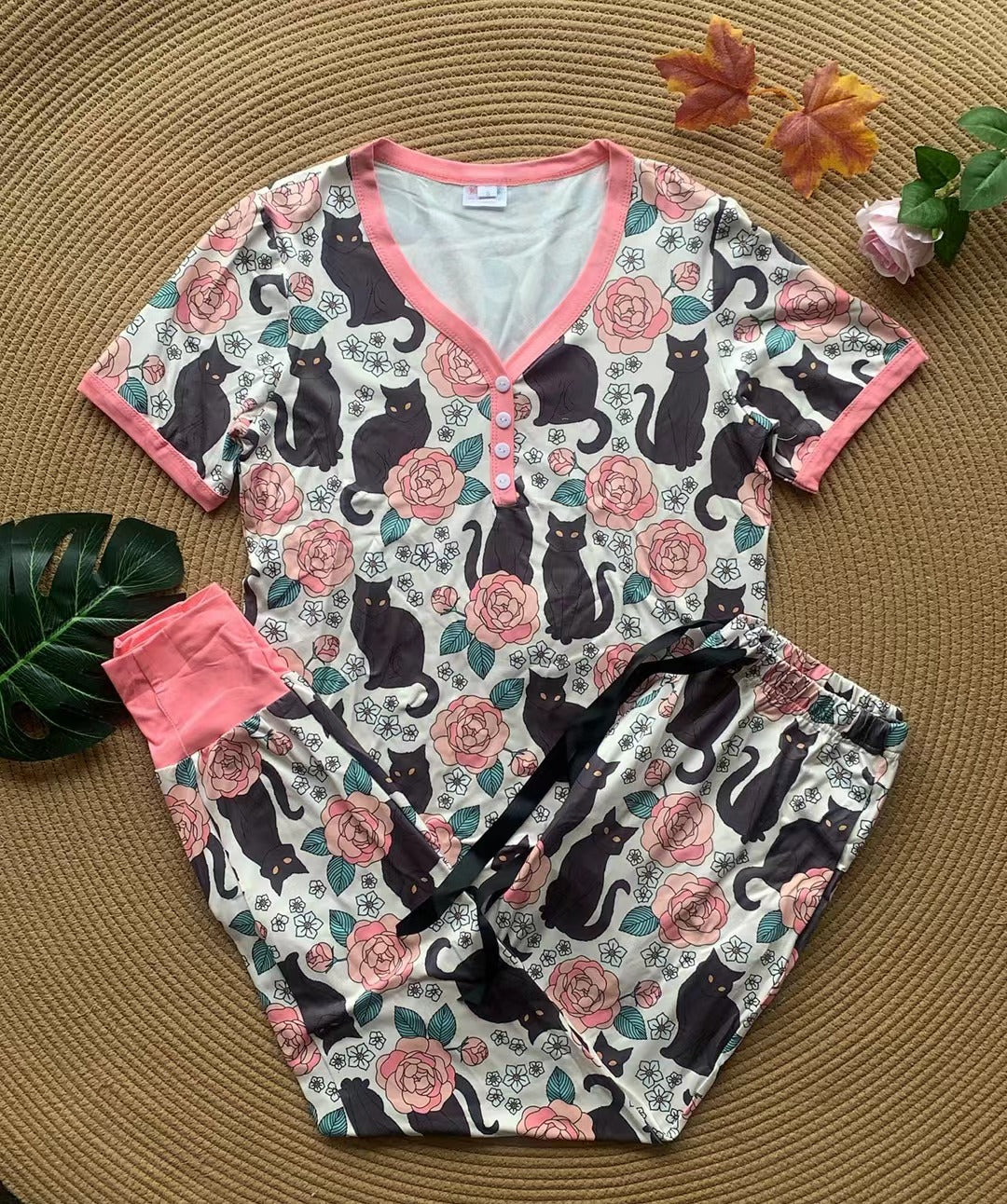 Black Cat Jogger Set