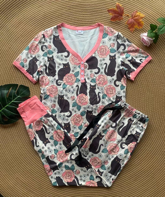 Black Cat Jogger Set