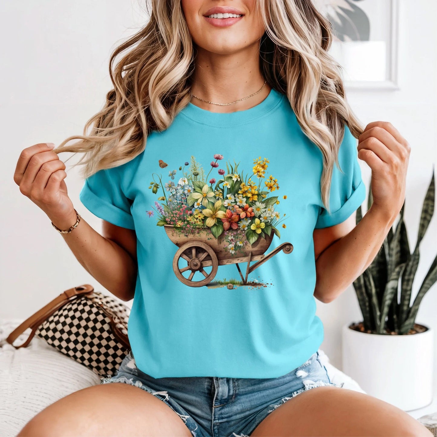 Wheelbarrow Flowers Tshirt