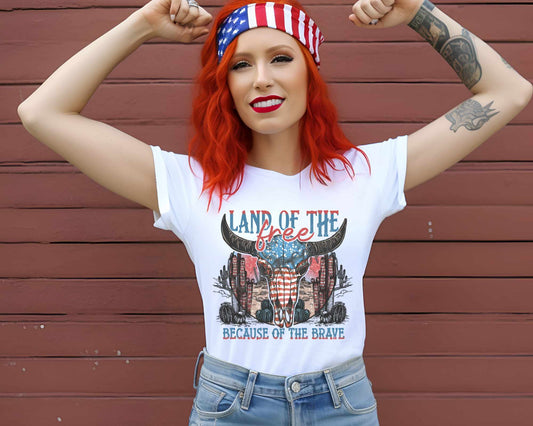 Land Of The Free Because Of The Brave - Tee