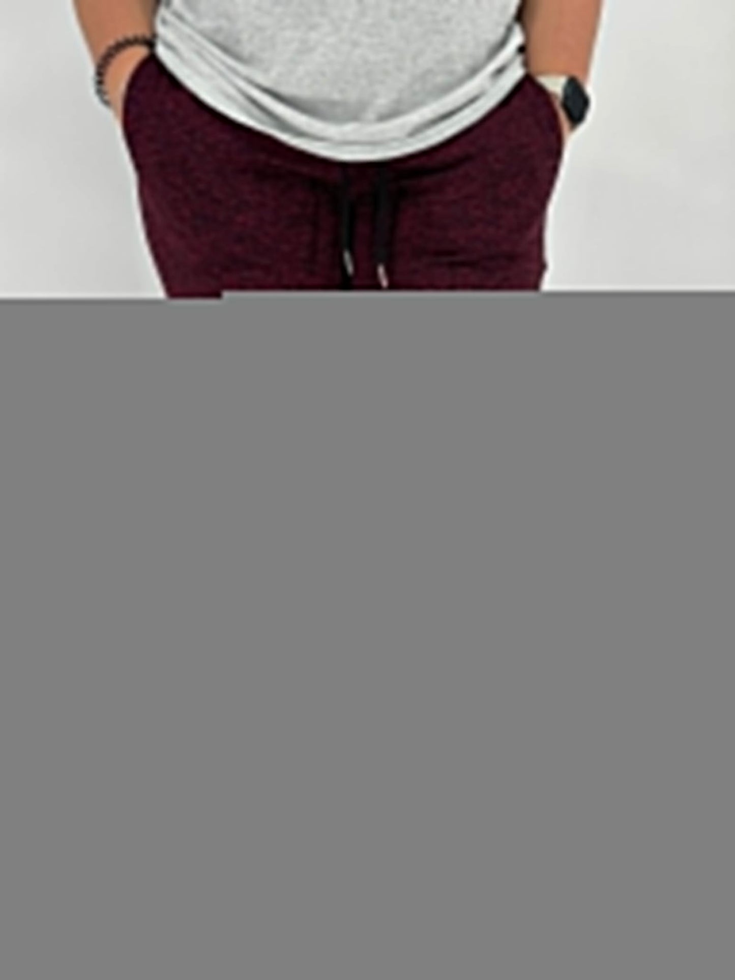 Maroon Heathered Fleece Joggers