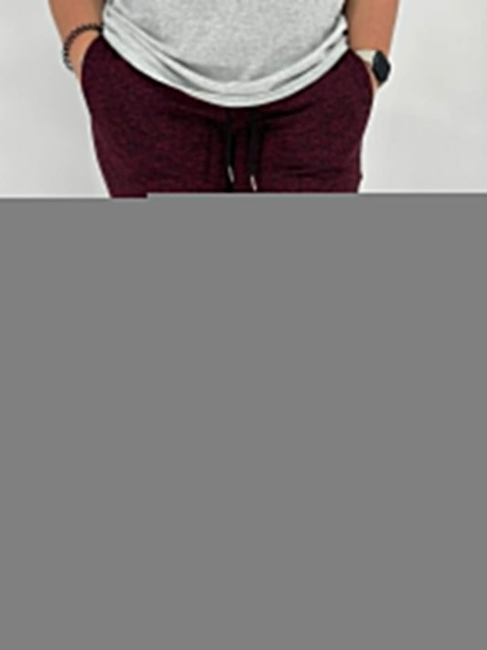 Maroon Heathered Fleece Joggers