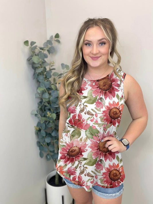 Burgundy Sunflower Tank Top | Pre-Sale | Run Ends 6/8