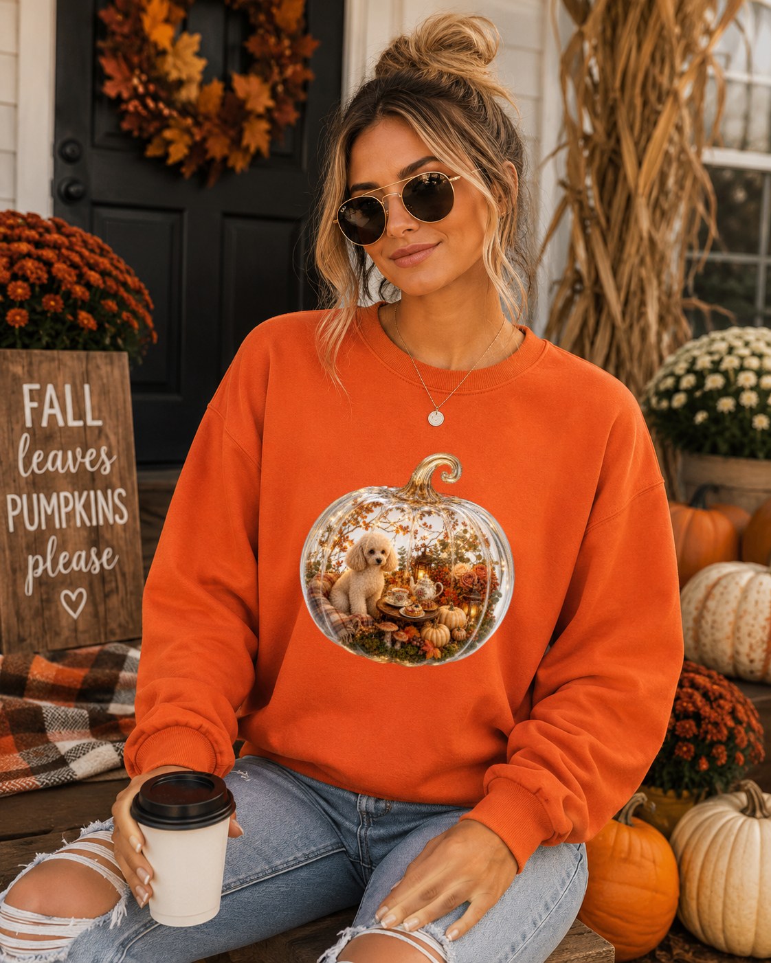 Cozy Pumpkin Golden Doodle Sweatshirt