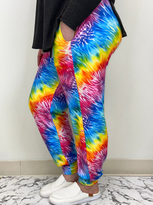 Rainbow Stripe Joggers w/ Pockets