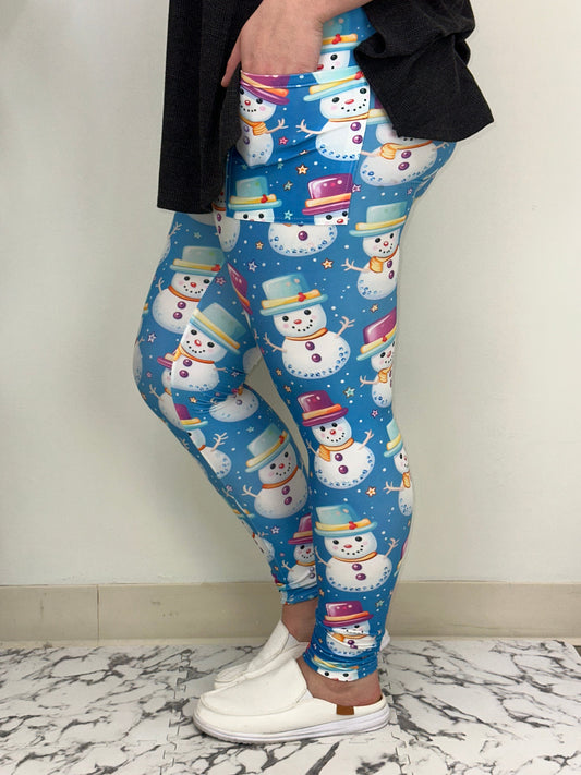 Fresh Snowman Leggings w/ Pockets