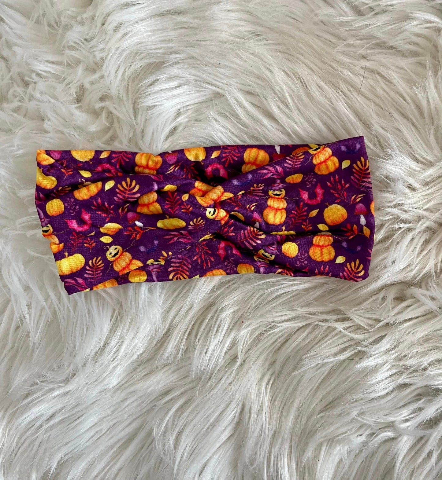 Fall Pumpkin Purple Headband