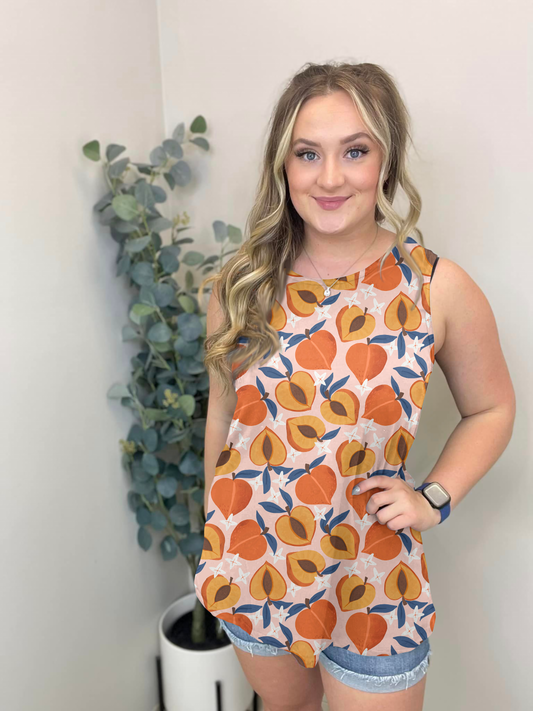 Peaches Pattern Tank Top | Pre-Sale | Run Ends 6/8