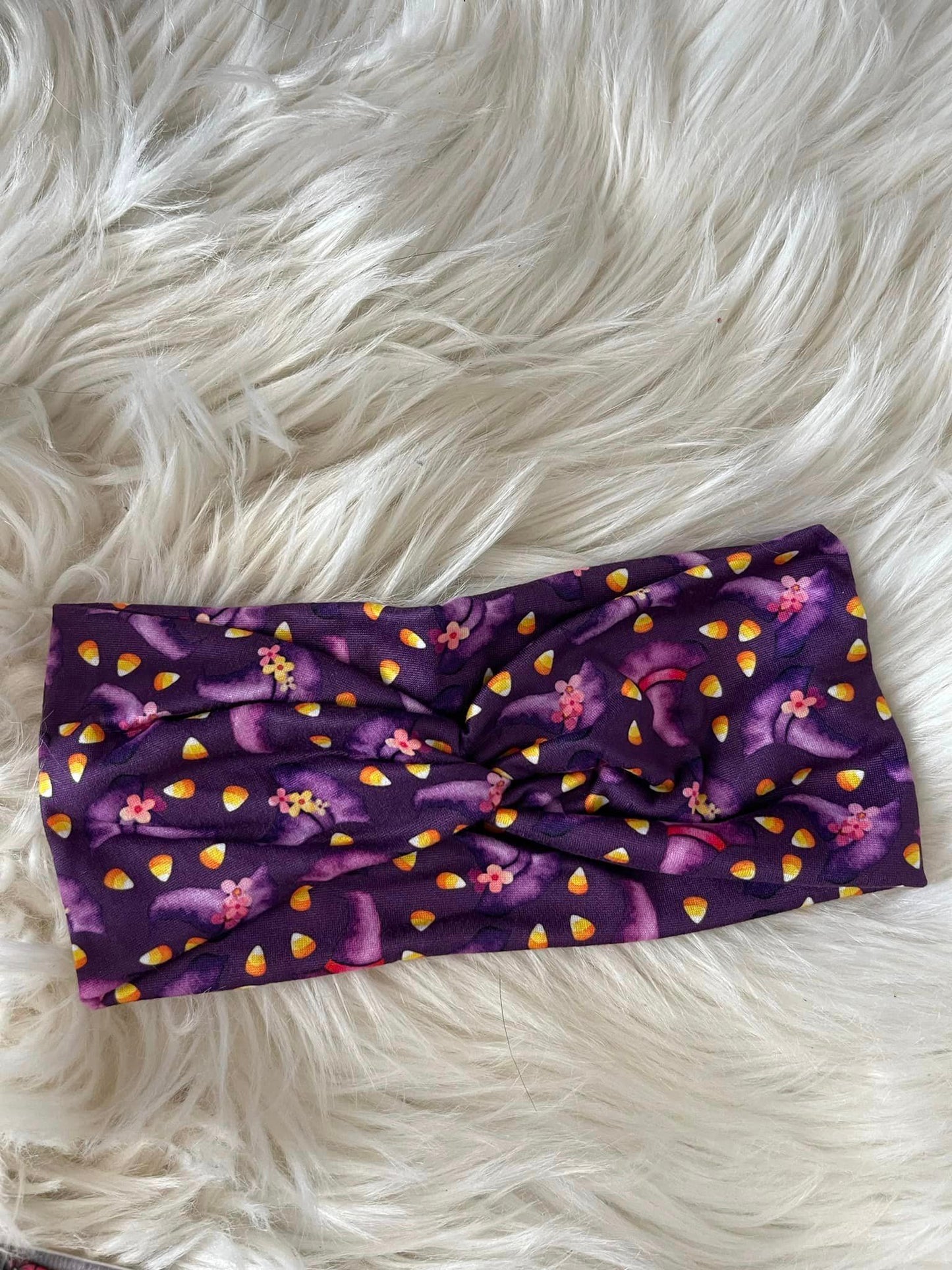 Candy Corn Witch Hat Purple Headband